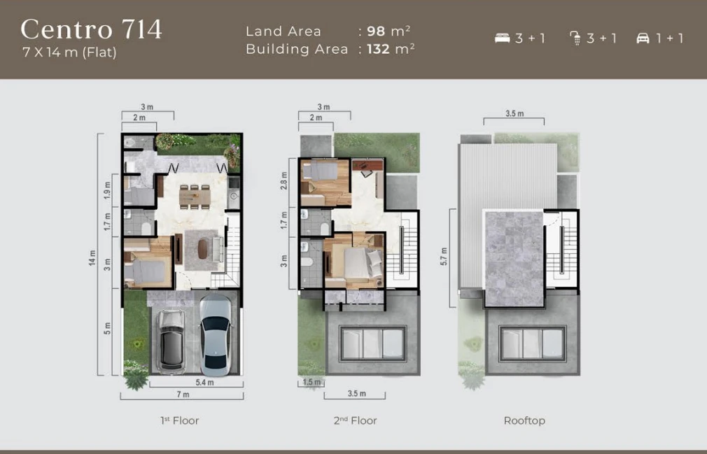 Floor plan for Centro 714 Flat