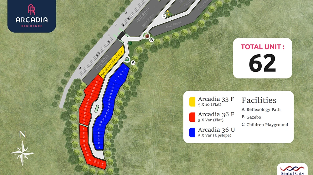 Arcadia Residence Site Plan - Unit distribution and facilities