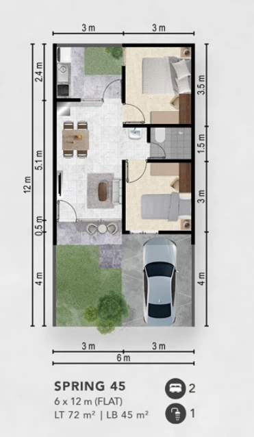 Floor plan for Spring 45