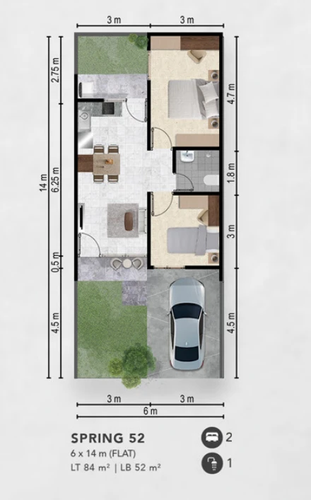 Floor plan for Spring 52